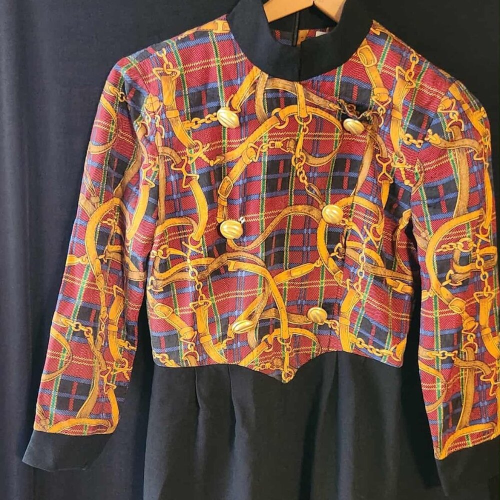 Vintage Richard Warren Strap Printed Women's Dress 6 **Needs 2 Buttons Sewn**
